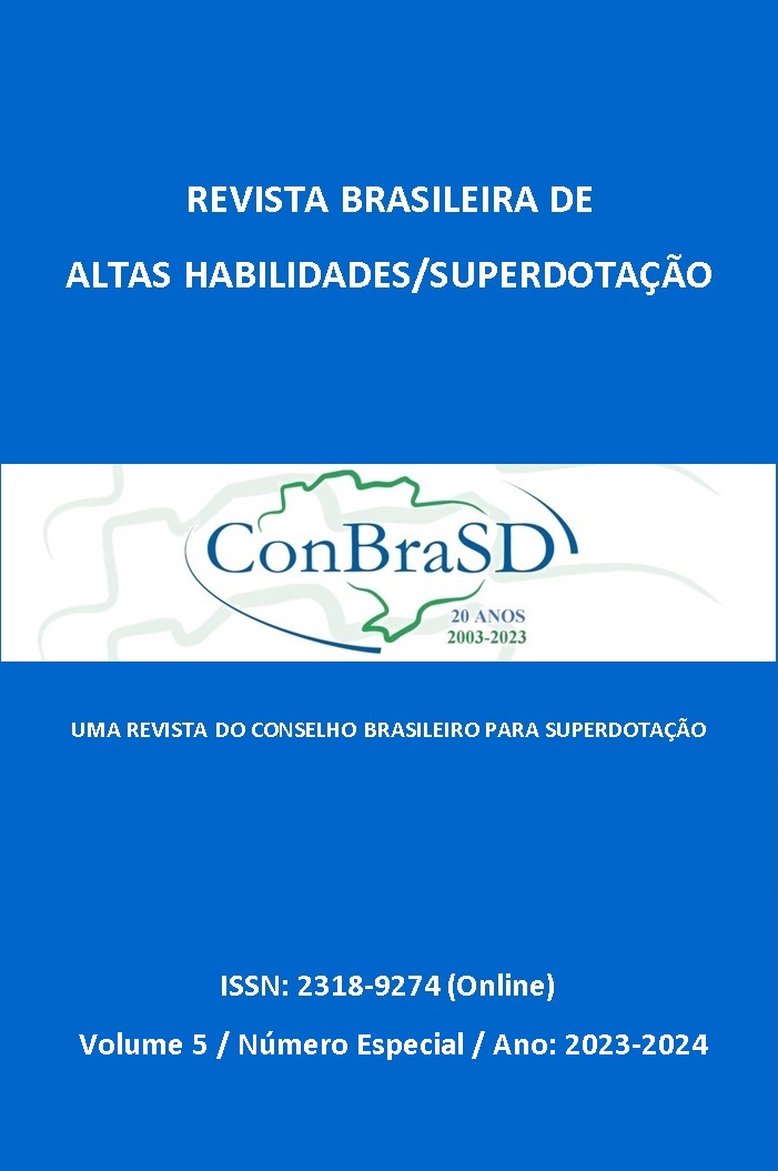 					Ver Vol. 5 Núm. 2 (2023): Revista Brasileira de Altas Habilidades/Superdotação
				
